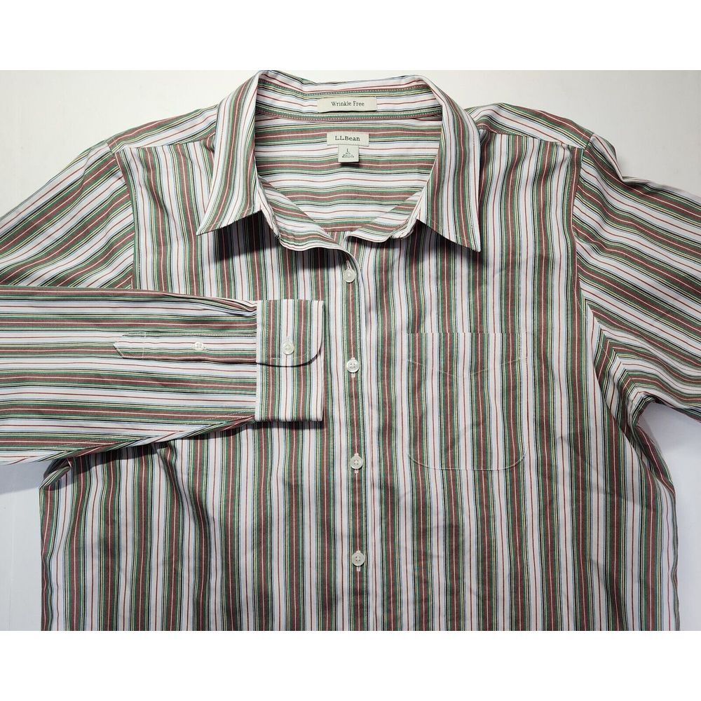 LL BEAN‎ WRINKLE FREE LONG SLEEVE BUTTON DOWN SIZE L